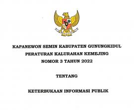 Peraturan Kalurahan Kemejing Nomor 3 Tahun 2022_Keterbukaan Informasi Publik